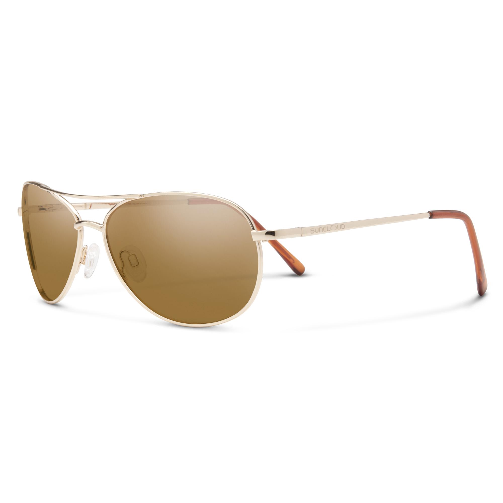 Suncloud Patrol Sunglasses Polarized in Gold with Brown